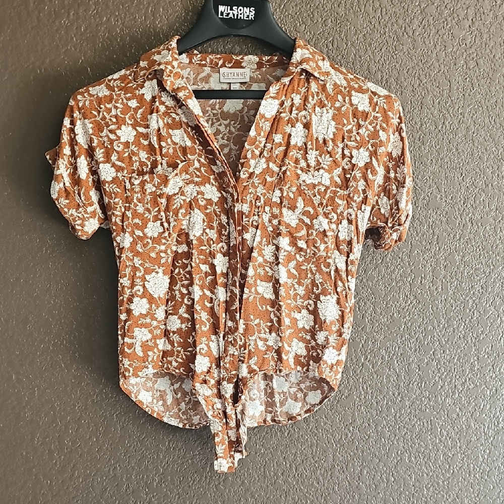 Shyanne Rust Floral Women's Blouse